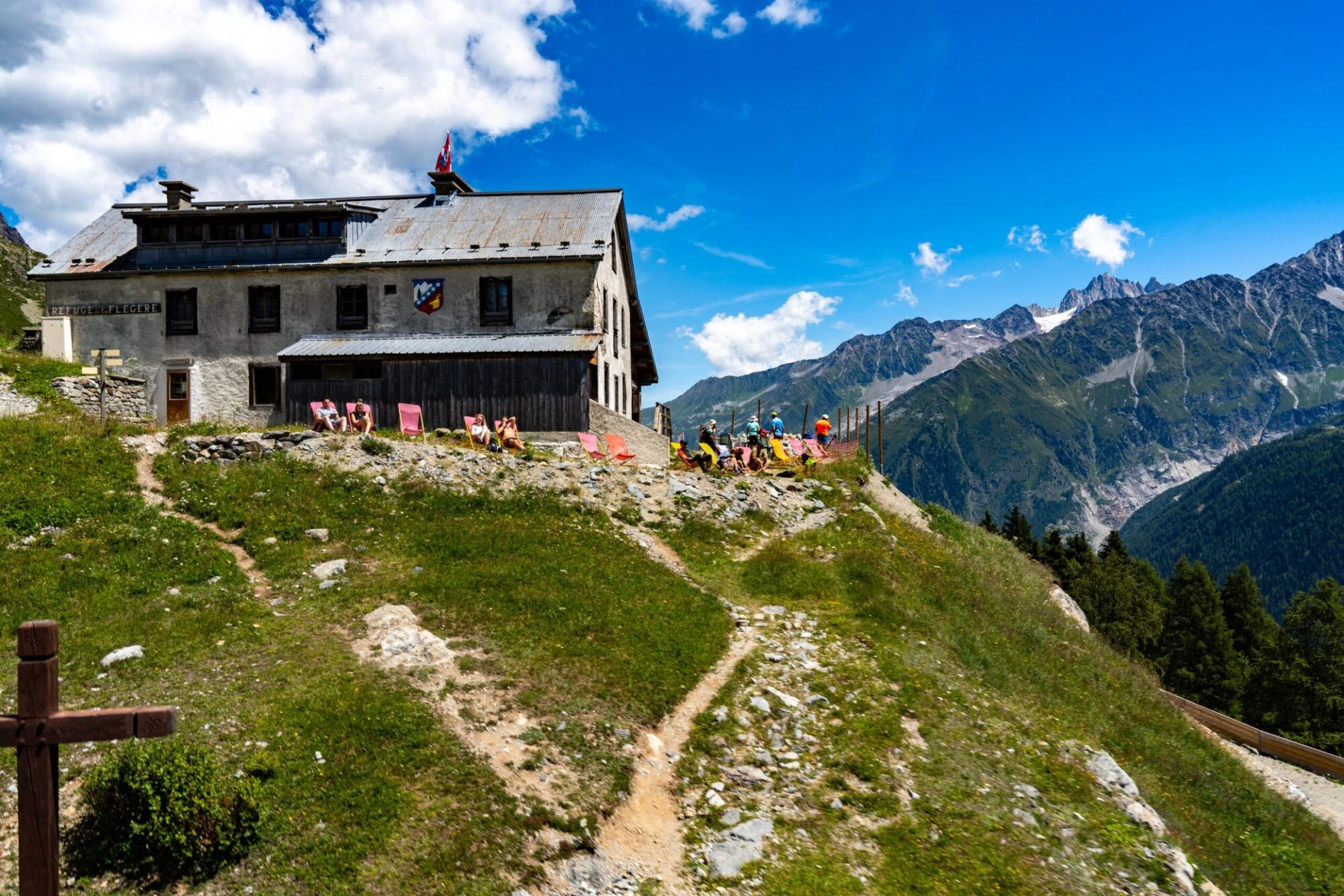 Station und Berghütte la Flégère (1.877 m), Start der kürzesten Route