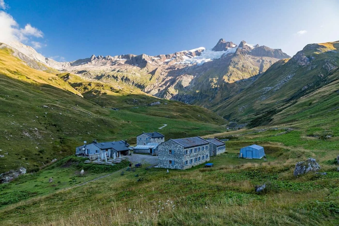 Refuge des Mottets im Vallée des Glaciers, vor dem Col de la Seigne